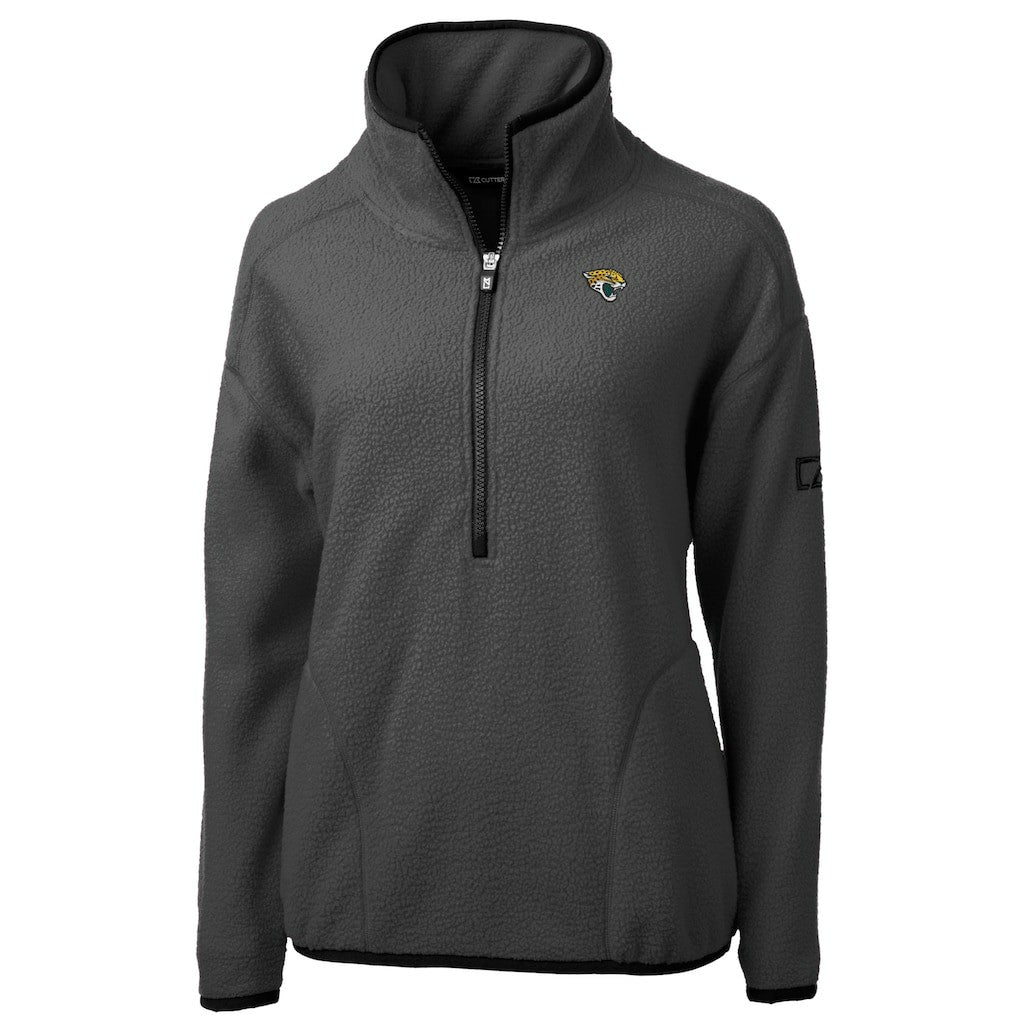 Jacksonville Jaguars Cutter & Buck Women's Cascade Eco Sherpa Fleece Half-Zip Jacket Charcoal