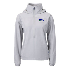 Seattle Seahawks Cutter & Buck Women's Charter Eco Recycled Half-Zip Hooded Anorak Jacket Gray