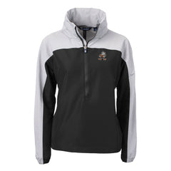 Cleveland Browns Cutter & Buck Women's Charter Eco Recycled Half-Zip Hooded Anorak Jacket Black