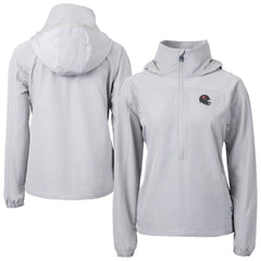 Tampa Bay Buccaneers Cutter & Buck Women's Charter Eco Recycled Half-Zip Hooded Anorak Jacket Gray