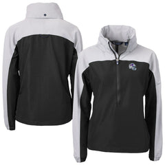 Buffalo Bills Cutter & Buck Women's Charter Eco Recycled Half-Zip Hooded Anorak Jacket Black