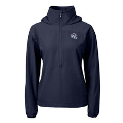 Buffalo Bills Cutter & Buck Women's Charter Eco Recycled Half-Zip Hooded Anorak Jacket Navy