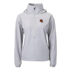 Cincinnati Bengals Cutter & Buck Women's Charter Eco Recycled Half-Zip Hooded Anorak Jacket Gray
