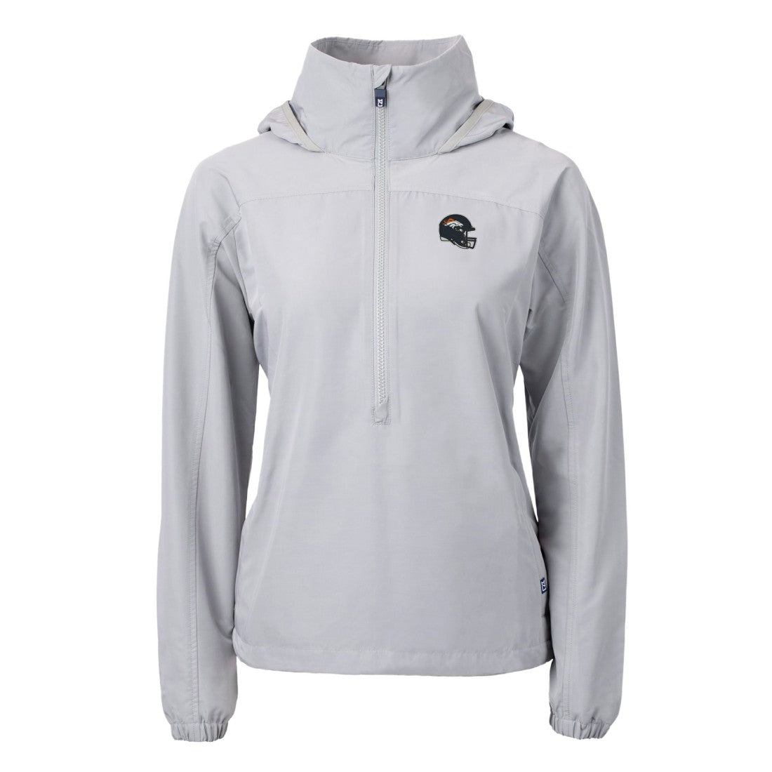 Denver Broncos Cutter & Buck Women's Charter Eco Recycled Half-Zip Hooded Anorak Jacket Gray
