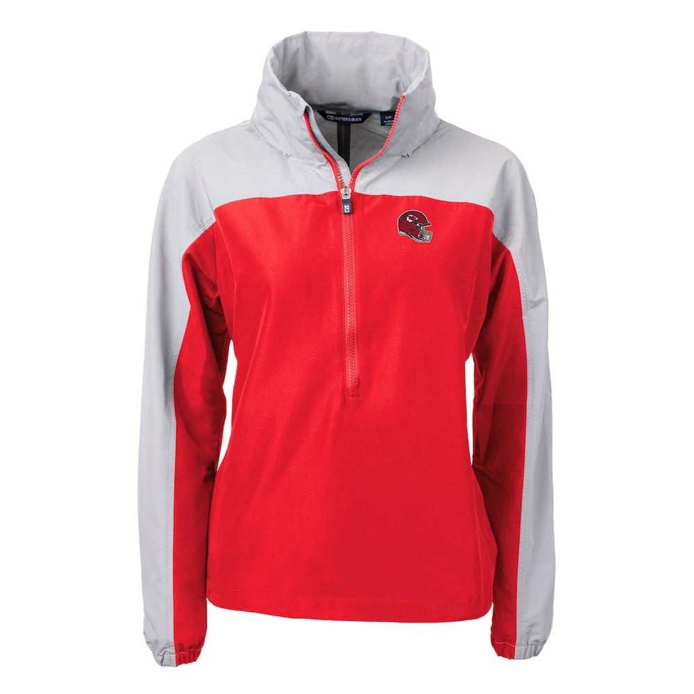 Kansas City Chiefs Cutter & Buck Women's Charter Eco Recycled Half-Zip Hooded Anorak Jacket Red