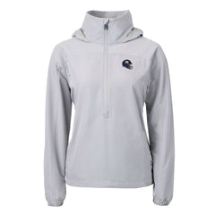 New York Giants Cutter & Buck Women's Charter Eco Recycled Half-Zip Hooded Anorak Jacket Gray