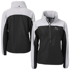 Pittsburgh Steelers Cutter & Buck Women's Charter Eco Recycled Half-Zip Hooded Anorak Jacket Black