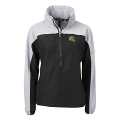 San Francisco 49ers Cutter & Buck Women's Charter Eco Recycled Half-Zip Hooded Anorak Jacket Black