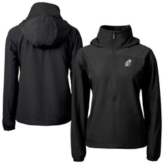 New Orleans Saints Cutter & Buck Women's Charter Eco Recycled Half-Zip Hooded Anorak Jacket Black