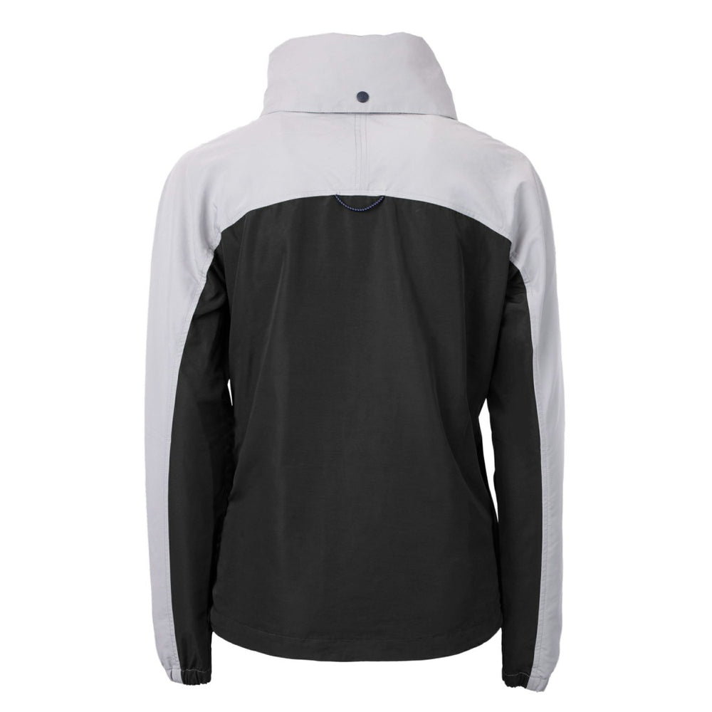 Detroit Lions Cutter & Buck Women's Charter Eco Recycled Half-Zip Hooded Anorak Jacket Black