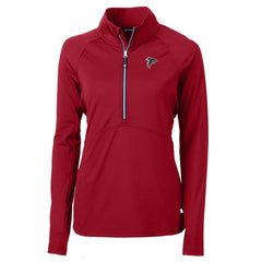 Atlanta Falcons Cutter & Buck Women's Adapt Eco Knit Stretch Recycled Raglan Half-Zip Top Red