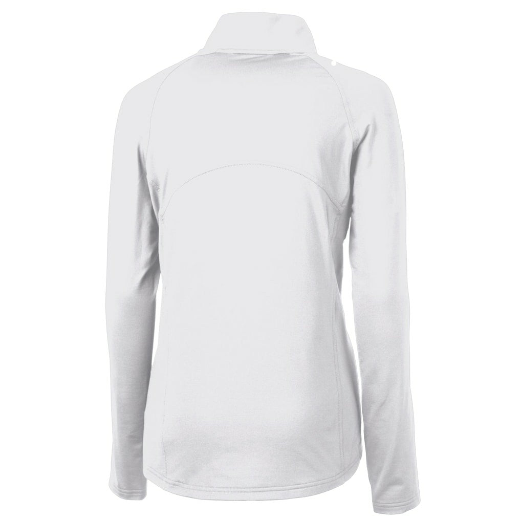 San Francisco 49ers Cutter & Buck Women's Adapt Eco Knit Stretch Recycled Raglan Half-Zip Top White
