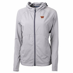 Washington Commanders Cutter & Buck Women's Primary Adapt Eco Knit Hybrid Recycled Full-Zip Jacket Gray
