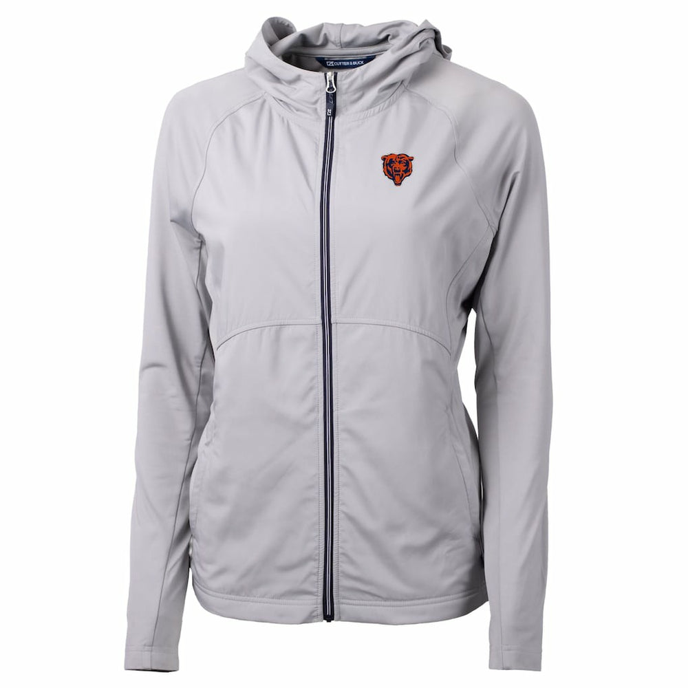 Chicago Bears Cutter & Buck Women's Adapt Eco Knit Hybrid Recycled Full-Zip Jacket Gray