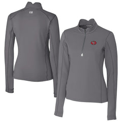 San Francisco 49ers Cutter & Buck Women's Traverse Stretch Quarter-Zip Pullover Top Gray