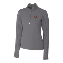 San Francisco 49ers Cutter & Buck Women's Traverse Stretch Quarter-Zip Pullover Top Gray