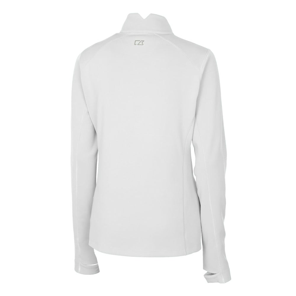 San Francisco 49ers Cutter & Buck Women's Traverse Stretch Quarter-Zip Pullover Top White
