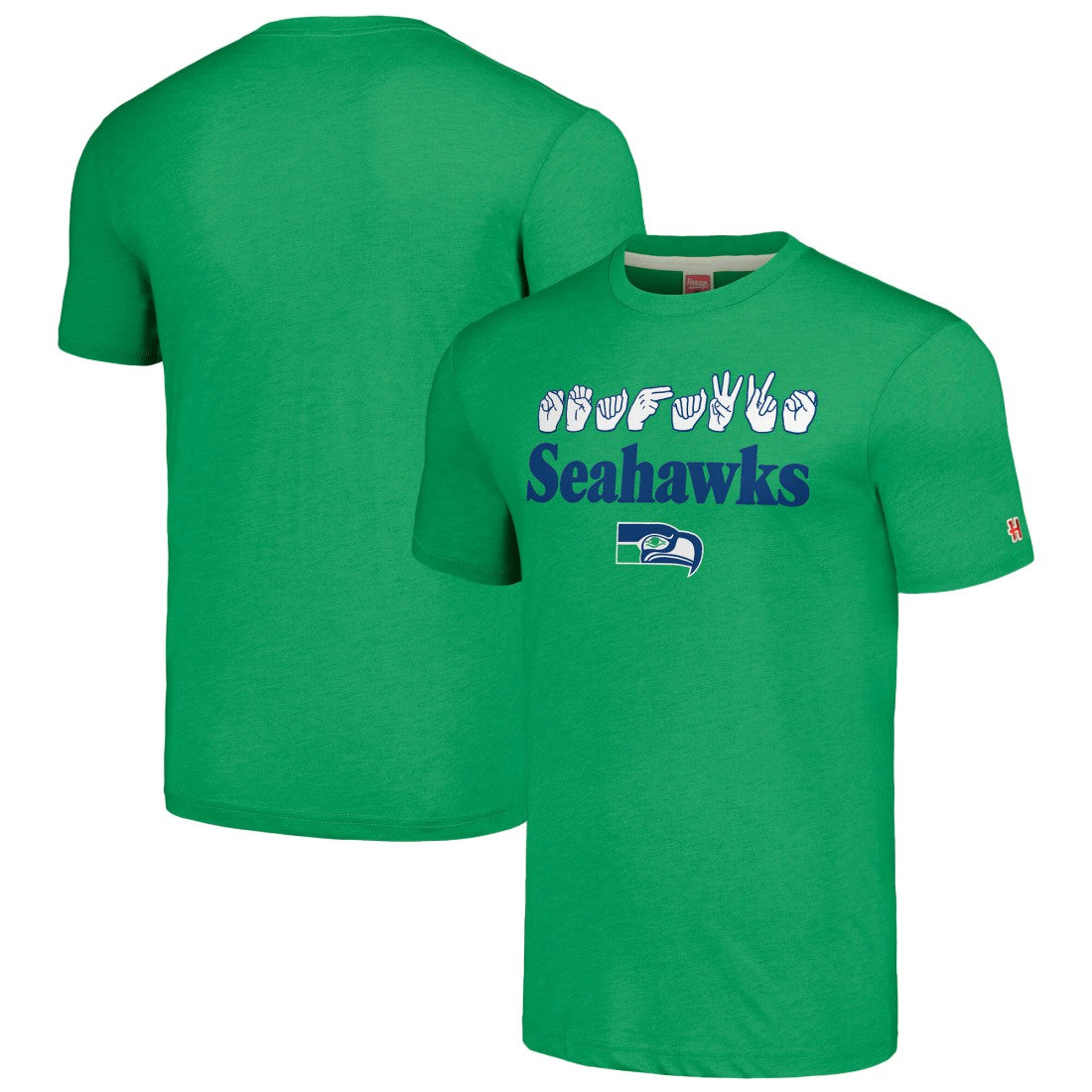 Seattle Seahawks Homage Unisex The NFL ASL Collection by Love Sign American Sign Language T-Shirt Green