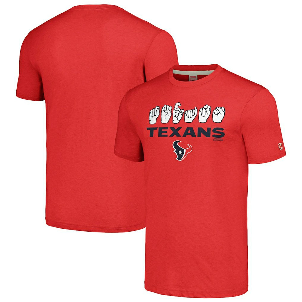 Houston Texans Homage Unisex The NFL ASL Collection by Love Sign American Sign Language T-Shirt Red