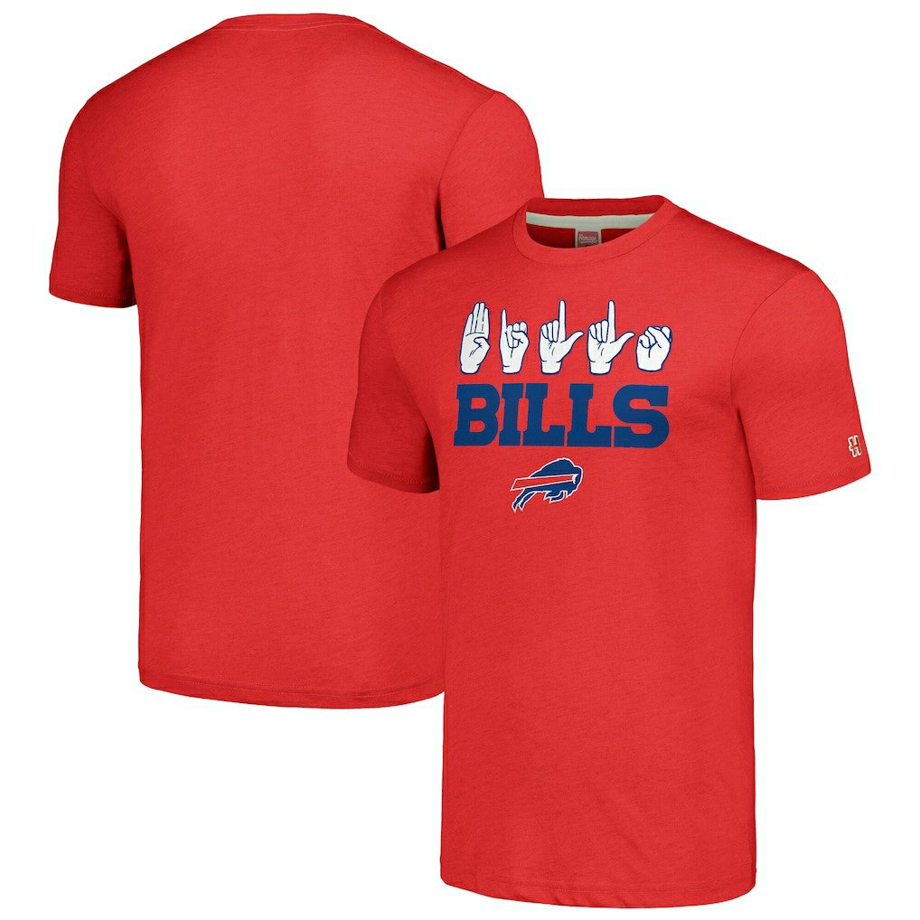 Buffalo Bills Homage Unisex The NFL ASL Collection by Love Sign American Sign Language T-Shirt Red