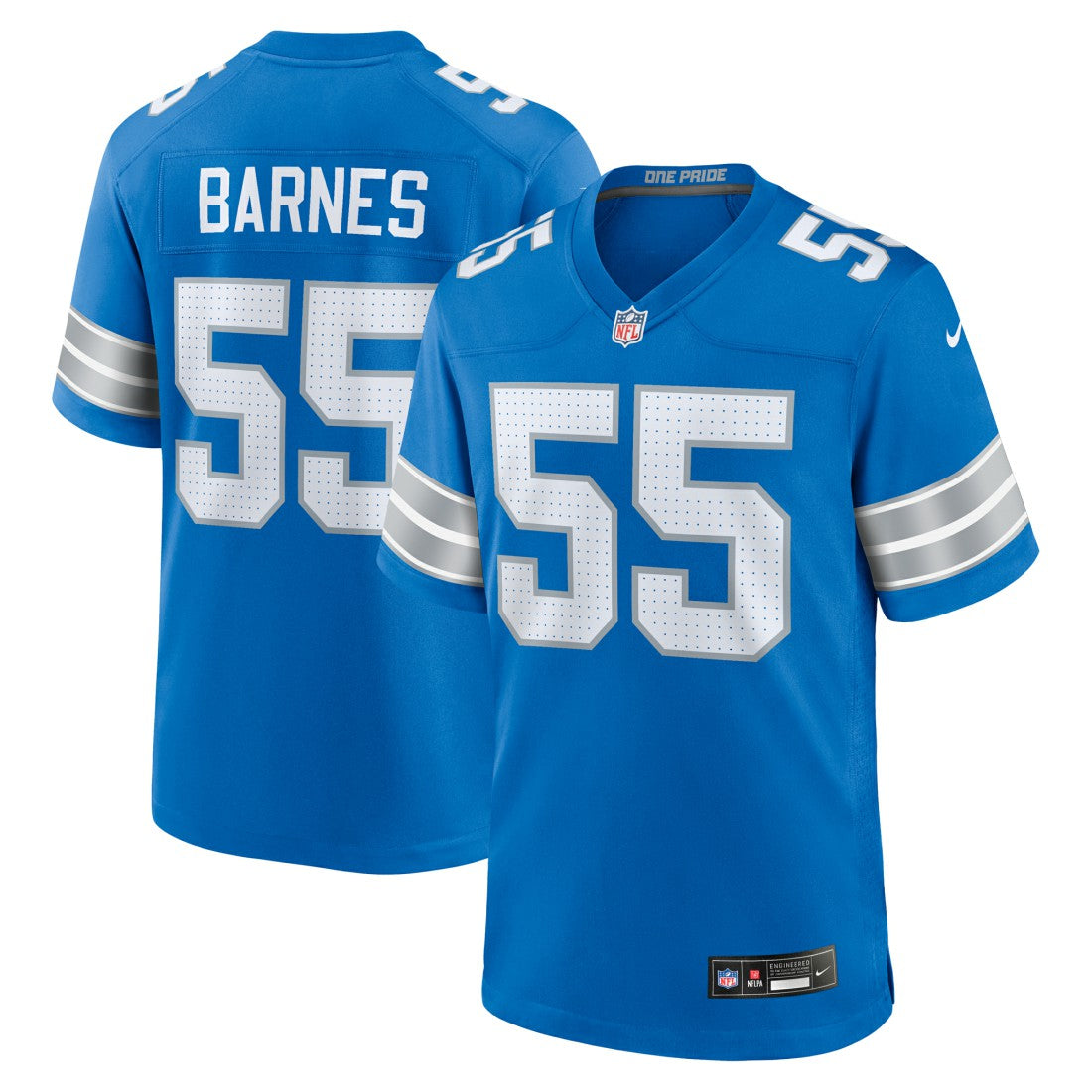 Nike Derrick Barnes Detroit Lions Team Game Jersey Blue