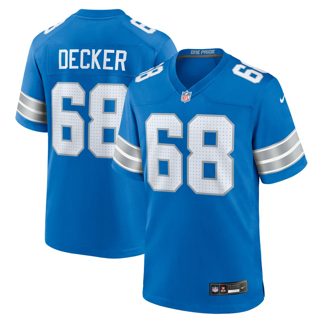 Nike Taylor Decker Detroit Lions Team Game Jersey Blue