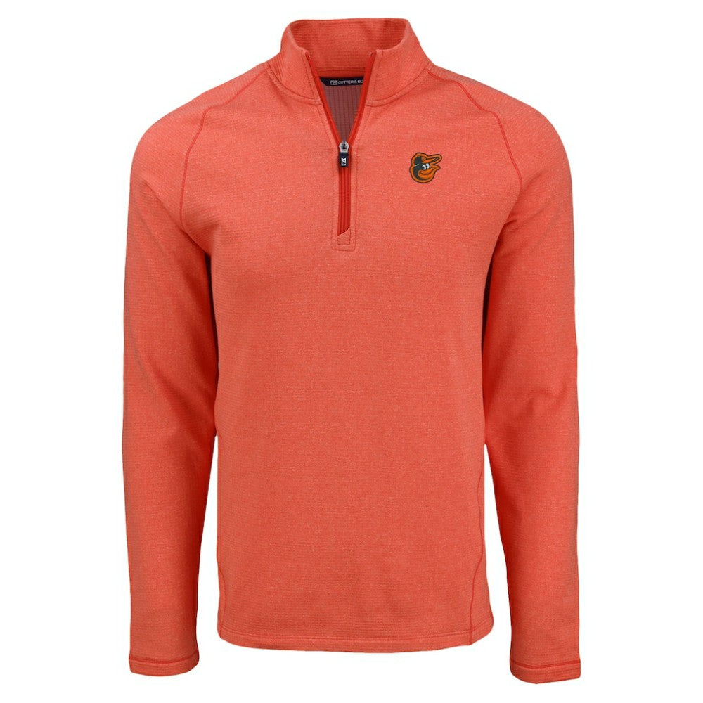 Baltimore Orioles Cutter & Buck Peshastin Eco Fleece Recycled Raglan Quarter-Zip Top - Heather Orange - MLB Online