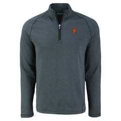 Baltimore Orioles Cutter & Buck Peshastin Eco Fleece Recycled Raglan Quarter-Zip Top - Heather Black - MLB on Sale