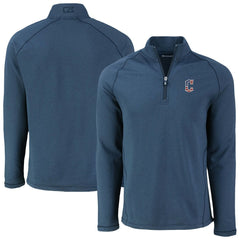 Cleveland Guardians Cutter & Buck Peshastin Eco Fleece Recycled Raglan Quarter-Zip Top - Heather Navy - MLB Discount