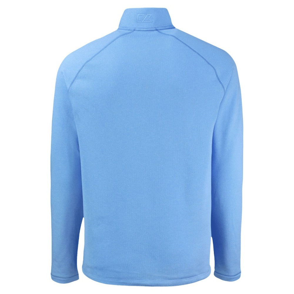 Atlanta Braves Cutter & Buck Peshastin Eco Fleece Recycled Raglan Quarter-Zip Top - Heather Light Blue - MLB Discount