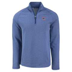 Chicago Cubs Cutter & Buck Peshastin Eco Fleece Recycled Raglan Quarter-Zip Top - Heather Royal - MLB Discount