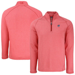 Chicago Cubs Cutter & Buck Peshastin Eco Fleece Recycled Raglan Quarter-Zip Top - Heather Red - MLB Lifestyle
