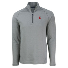 Boston Red Sox Cutter & Buck Peshastin Eco Fleece Recycled Raglan Quarter-Zip Top - Heather Gray - MLB Lifestyle
