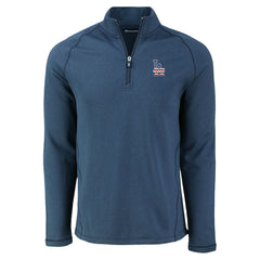 Los Angeles Dodgers Cutter & Buck Peshastin Eco Fleece Recycled Raglan Quarter-Zip Top - Heather Navy - MLB Online