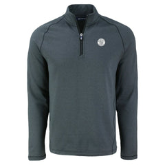 Milwaukee Brewers Cutter & Buck Peshastin Eco Fleece Recycled Raglan Quarter-Zip Top - Heather Black - MLB Lifestyle