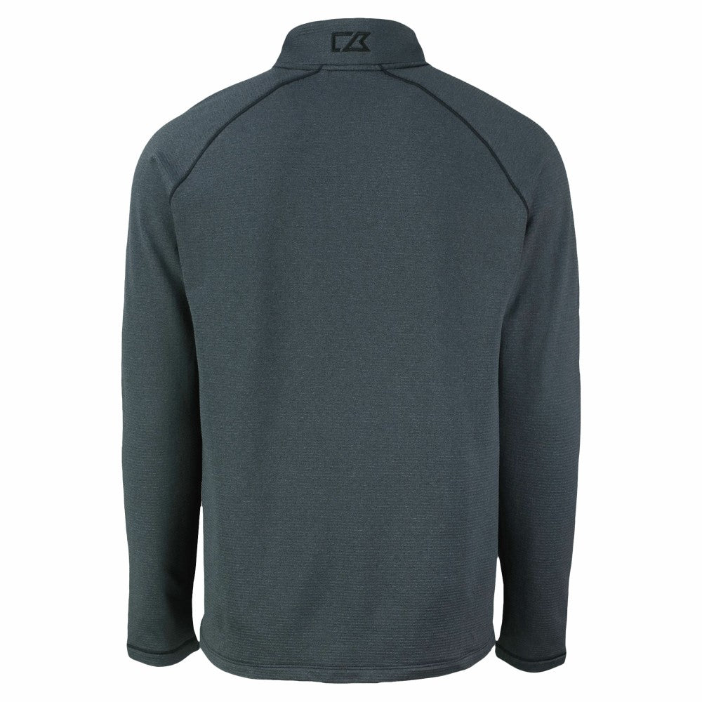 New York Mets Cutter & Buck Peshastin Eco Fleece Recycled Raglan Quarter-Zip Top - Heather Black - MLB Lifestyle