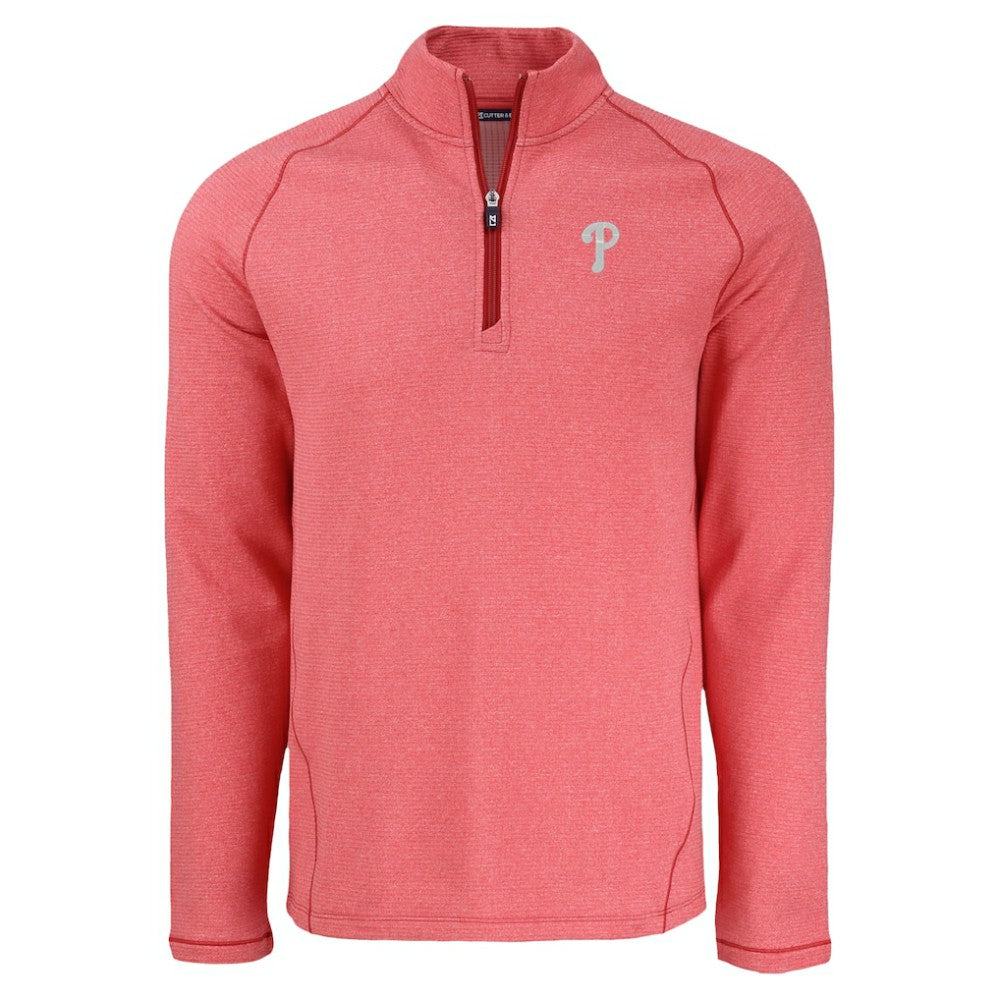 Philadelphia Phillies Cutter & Buck Peshastin Eco Fleece Recycled Raglan Quarter-Zip Top - Heather Red - MLB Online