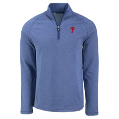 Philadelphia Phillies Cutter & Buck Peshastin Eco Fleece Recycled Raglan Quarter-Zip Top - Heather Royal - MLB Online