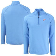 Philadelphia Phillies Cutter & Buck Peshastin Eco Fleece Recycled Raglan Quarter-Zip Top - Heather Light Blue - MLB Online