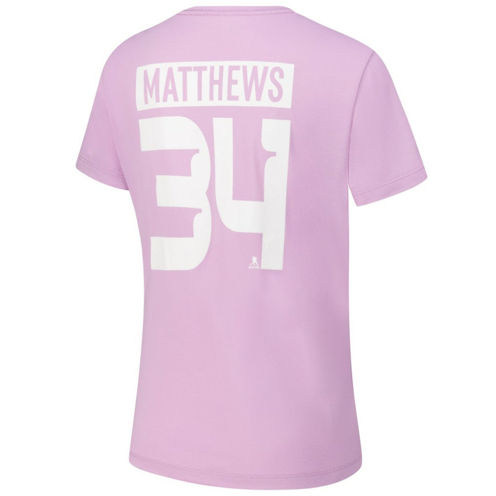 Auston Matthews Toronto Maple Leafs Levelwear Women's Hockey Fights Cancer Anthem Name & Number T-Shirt - Lavender - NHL 202088228