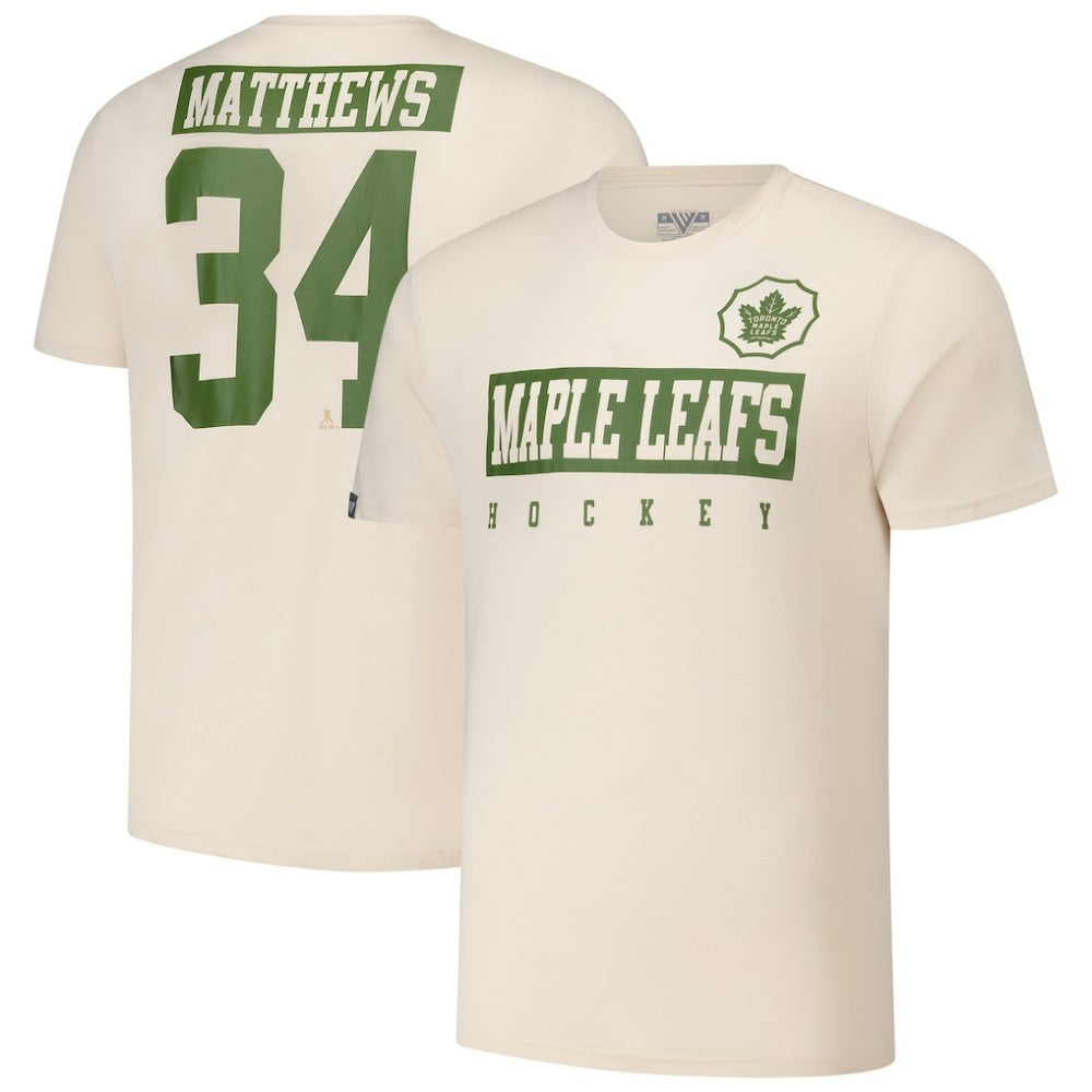 Auston Matthews Toronto Maple Leafs Levelwear 2024 NHL Military Appreciation Richmond Delta Player Name & Number T-Shirt - Khaki - NHL 202088252
