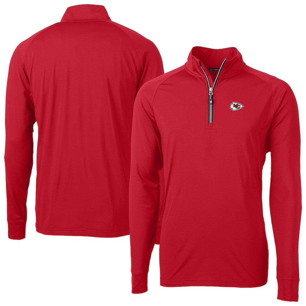 Kansas City Chiefs Cutter & Buck Adapt Eco DryTec Raglan Quarter-Zip Jacket Red