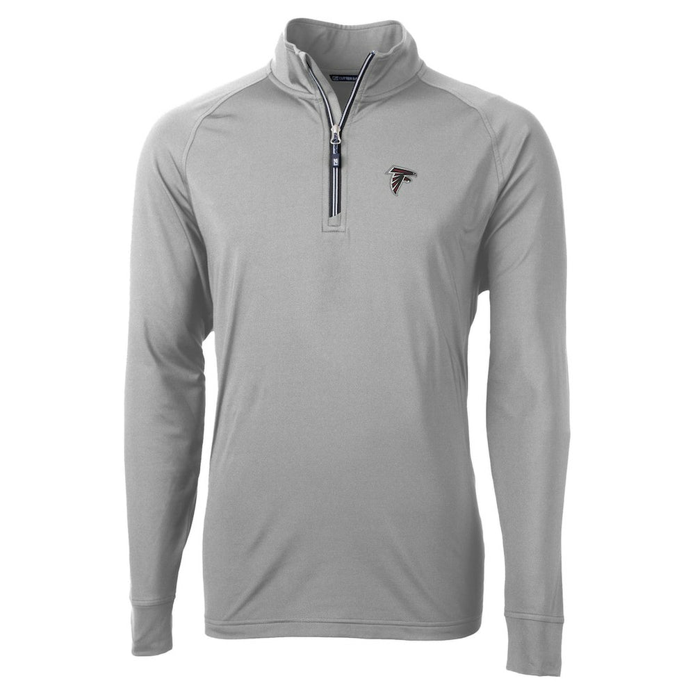 Atlanta Falcons Cutter & Buck Adapt Eco DryTec Raglan Quarter-Zip Jacket Gray