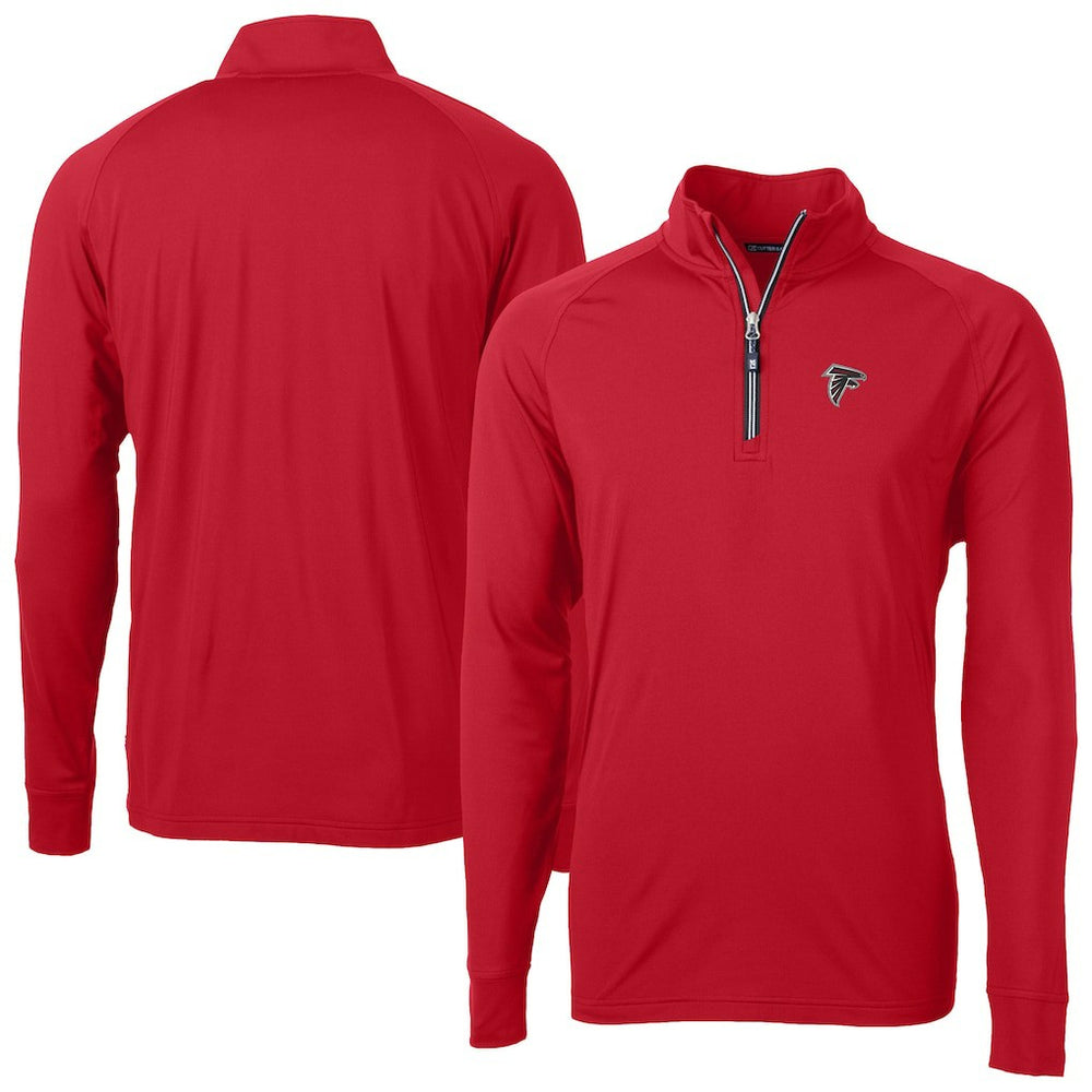 Atlanta Falcons Cutter & Buck Adapt Eco DryTec Raglan Quarter-Zip Jacket Red