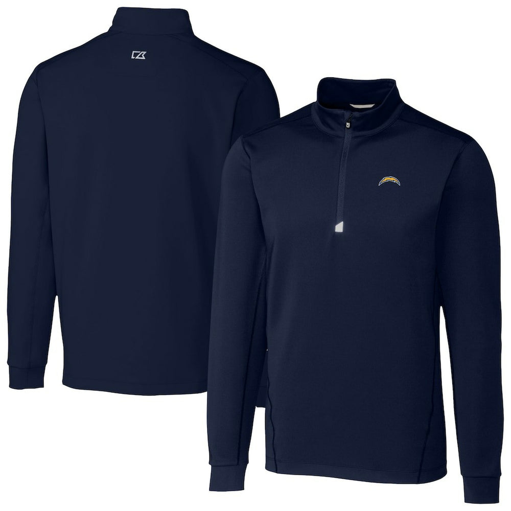 Los Angeles Chargers Cutter & Buck Traverse Stretch Quarter-Zip Top Navy