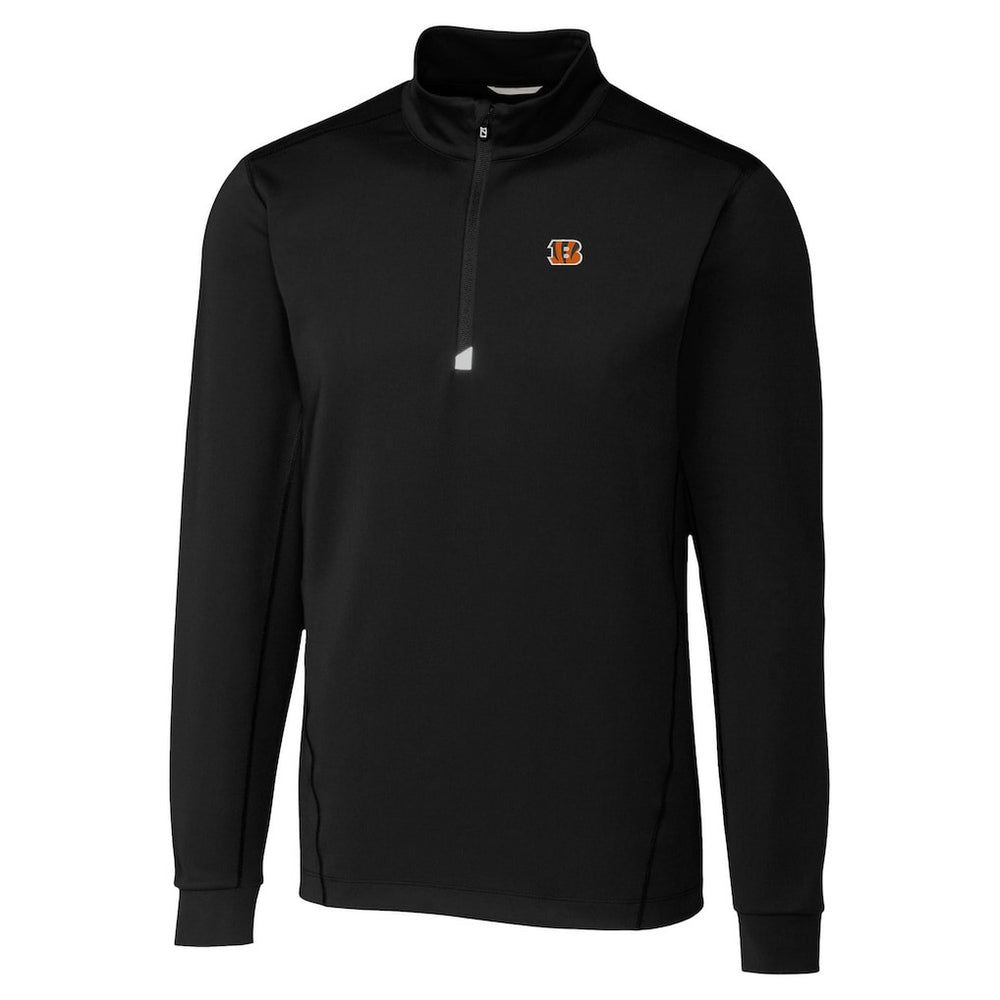 Cincinnati Bengals Cutter & Buck Traverse Stretch Quarter-Zip Top Black