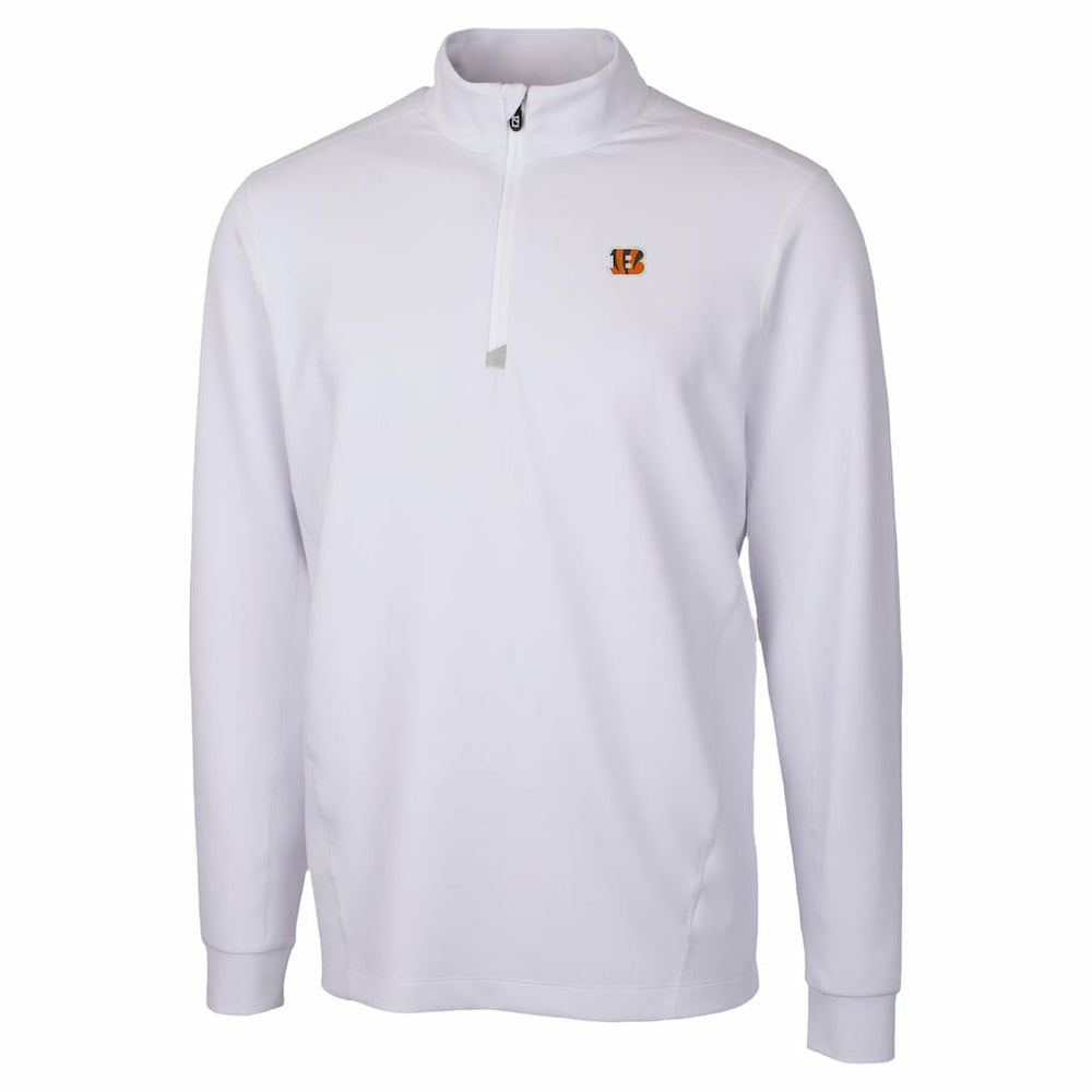 Cincinnati Bengals Cutter & Buck Traverse Stretch Quarter-Zip Top White