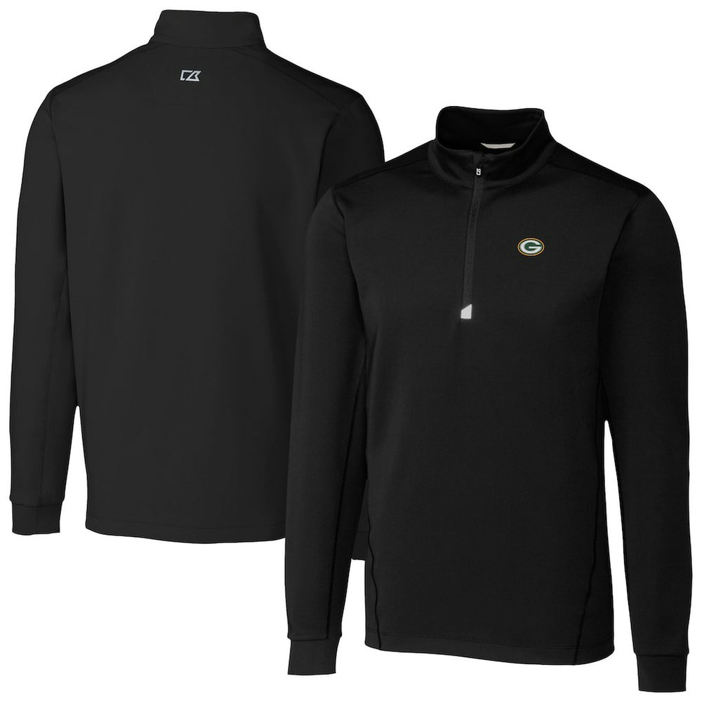 Green Bay Packers Cutter & Buck Traverse Stretch Quarter-Zip Top Black