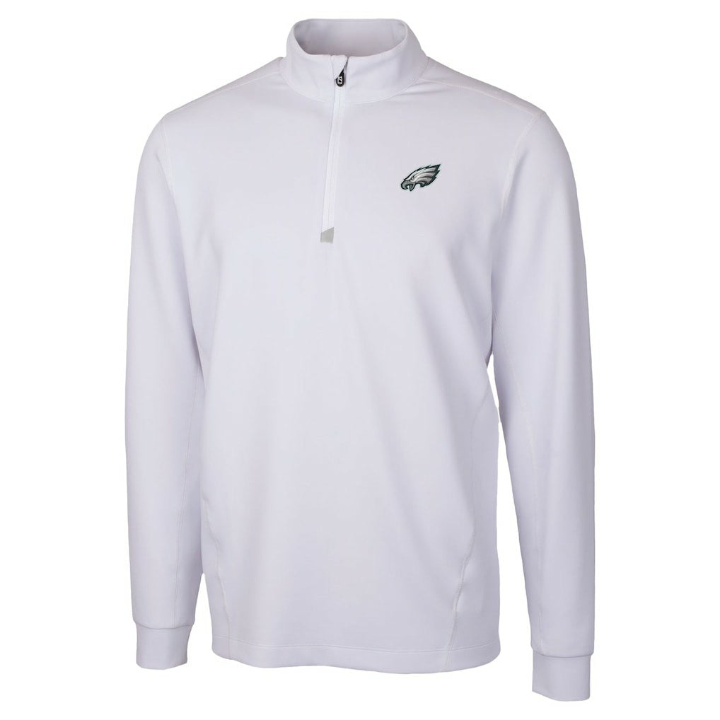 Philadelphia Eagles Cutter & Buck Traverse Stretch Quarter-Zip Top White
