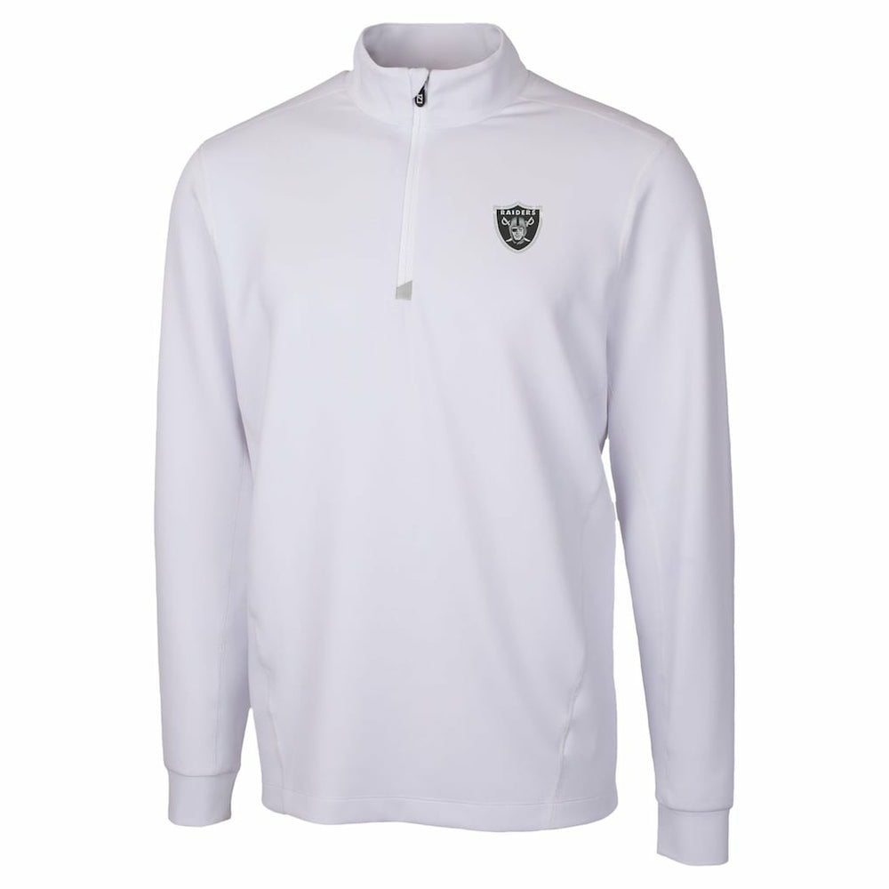Las Vegas Raiders Cutter & Buck Traverse Stretch Quarter-Zip Top White